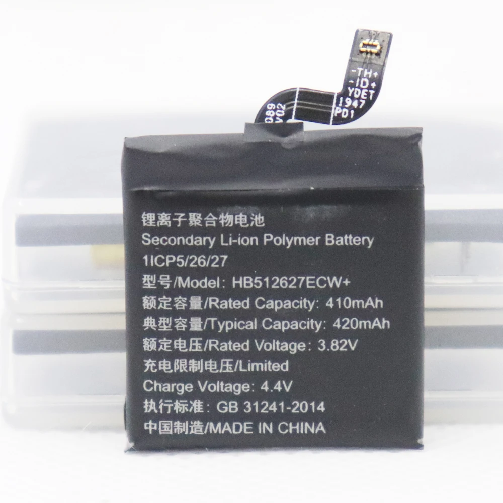 

5 шт./лот аккумулятор HB512627ECW + 420 мАч для Huawei Watch GT 46 мм аккумулятор