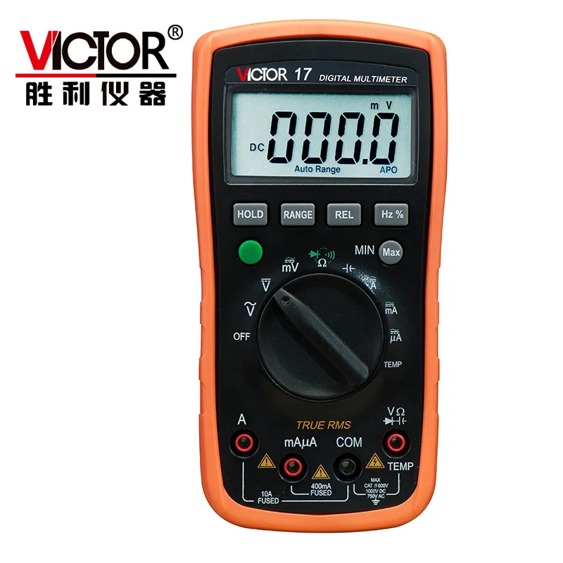 

VICTOR VC17 Digital Clamp Meter Auto Range Current Multimeter Handheld Portable AC/DC Ammeter Tester LCD Backlight Anti-Burn