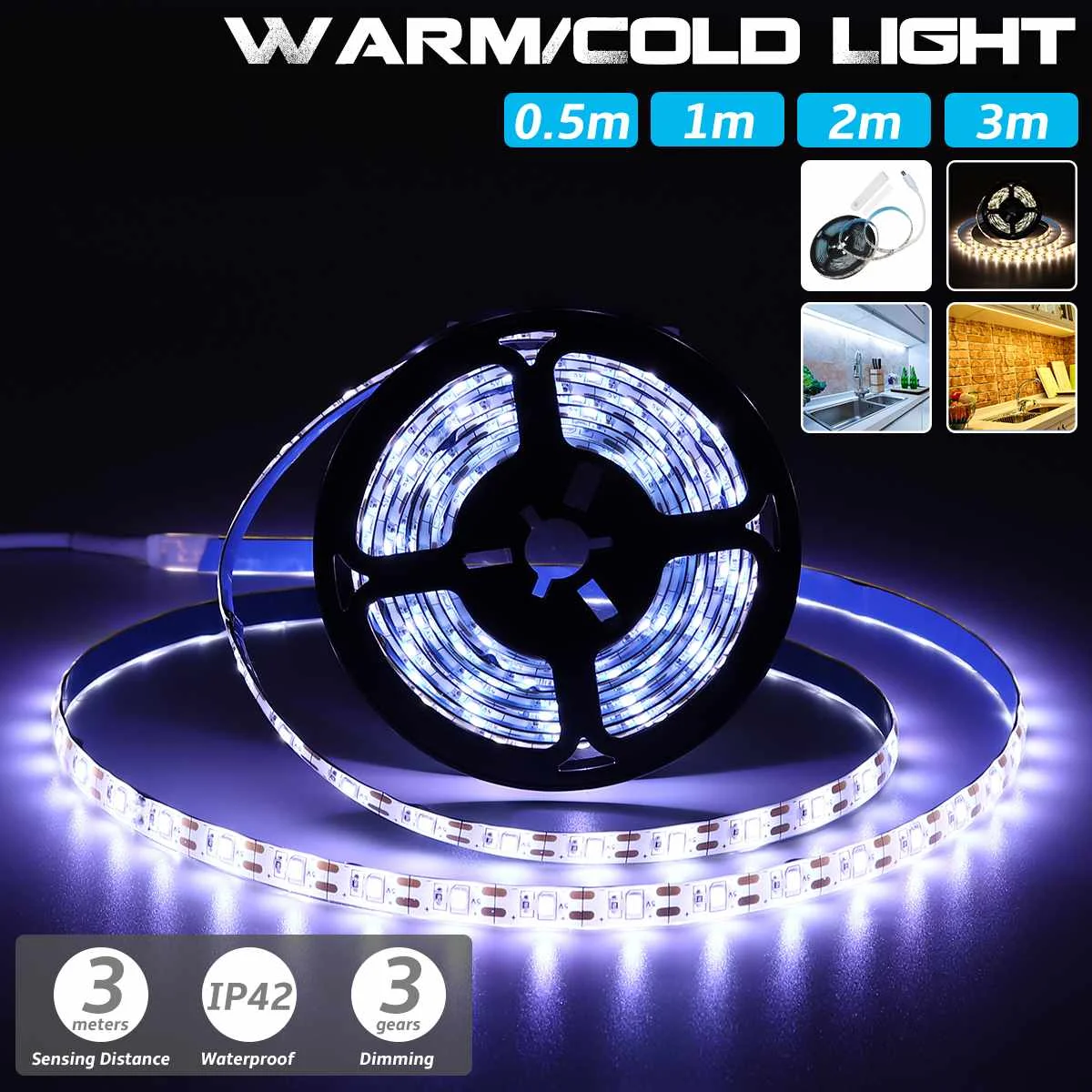 

Светодиодная лента с датчиком движения, 0,5/1/2/3 м