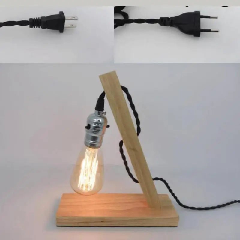 Винтажная деревянная настольная лампа Эдисона коридор для кофе скандинавский