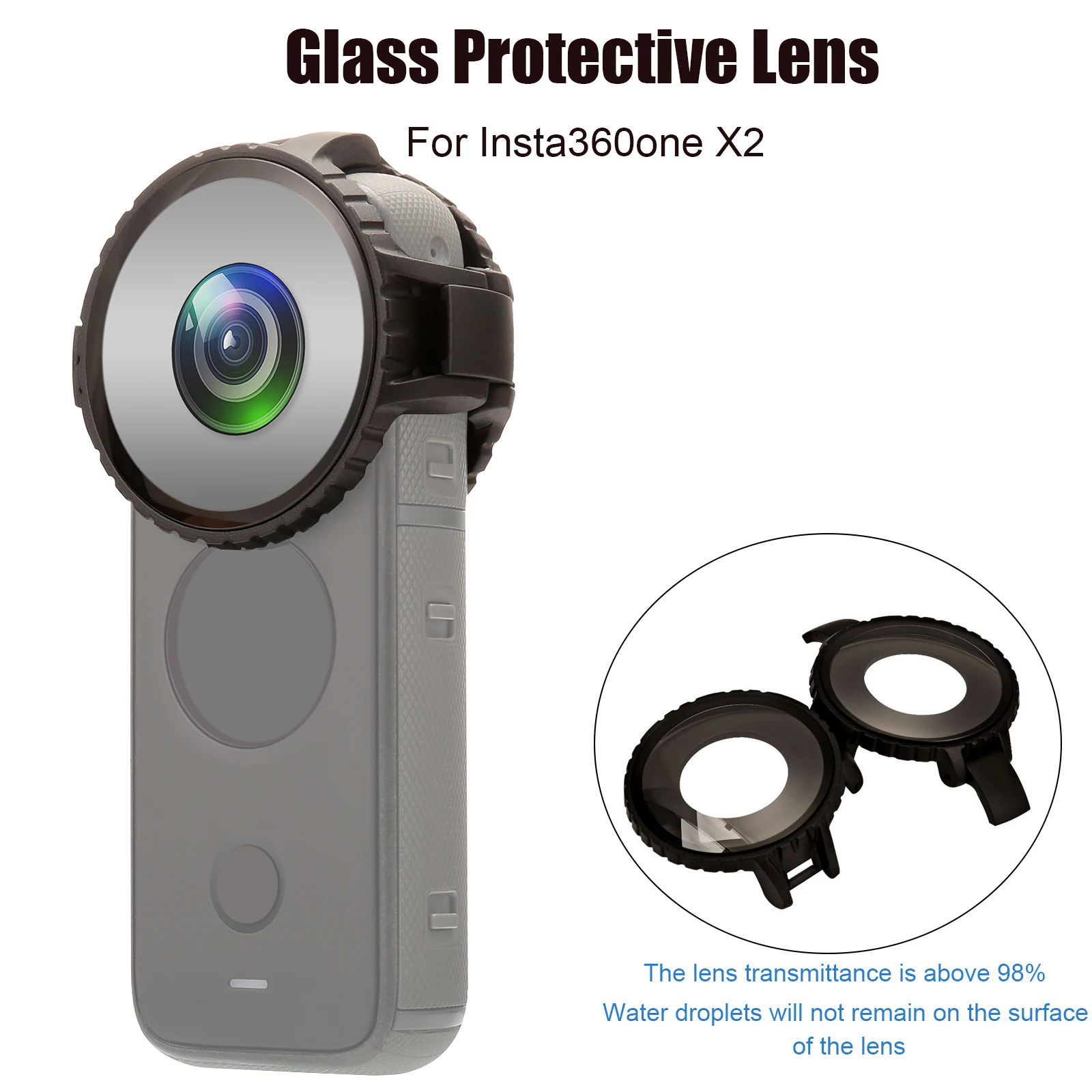 

Премиум Защита объектива для Insta360 ONE X2 10 м водонепроницаемый полный защитный экран крышка объектива аксессуары для камеры