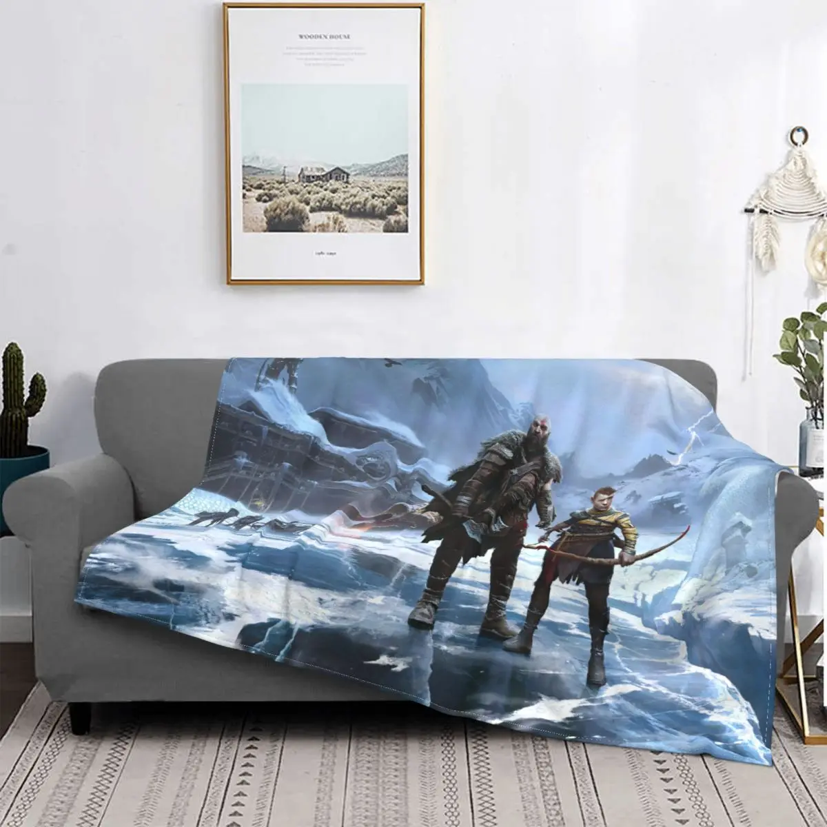 

Украшения для кушетки God Of War Ragnarok, декоративные одеяла, рождественские подарки, ультрапушистые покрывала из микрофибры