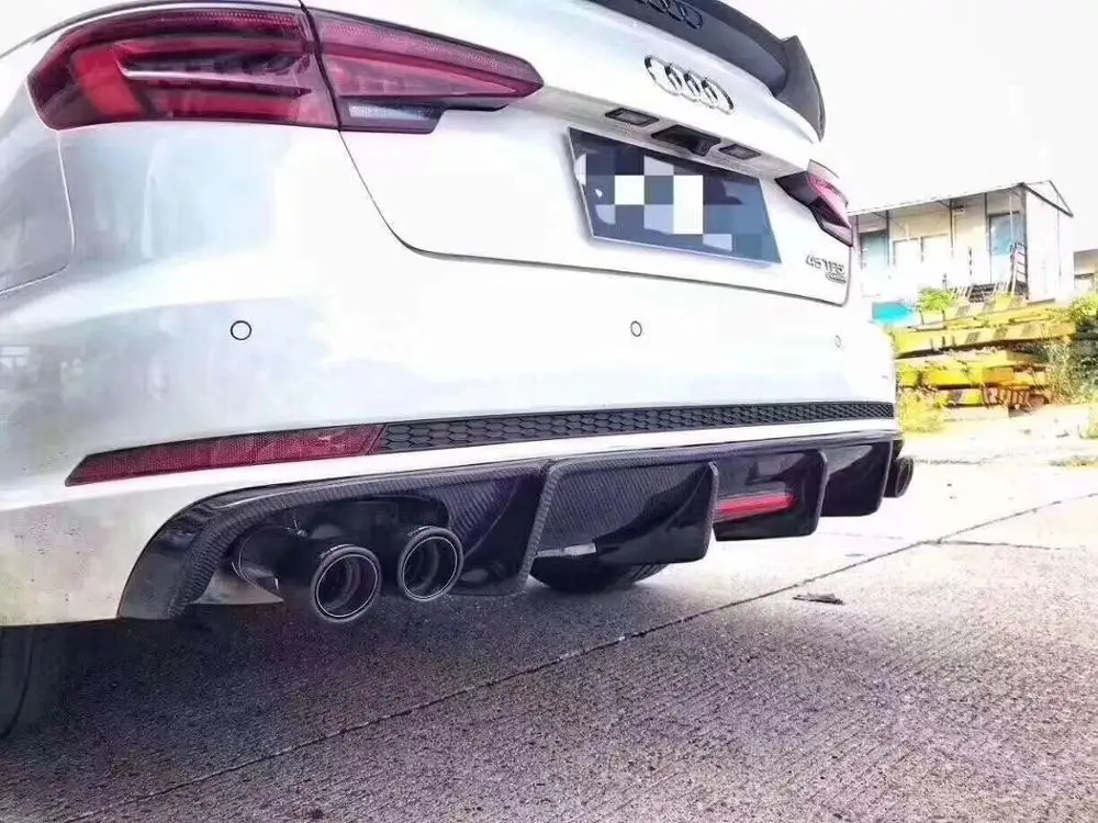 S-line A4 B9 S4 Sline углеродного волокна задний бампер для губ Диффузор для Audi A4 B9 Седан - Цвет: S-line
