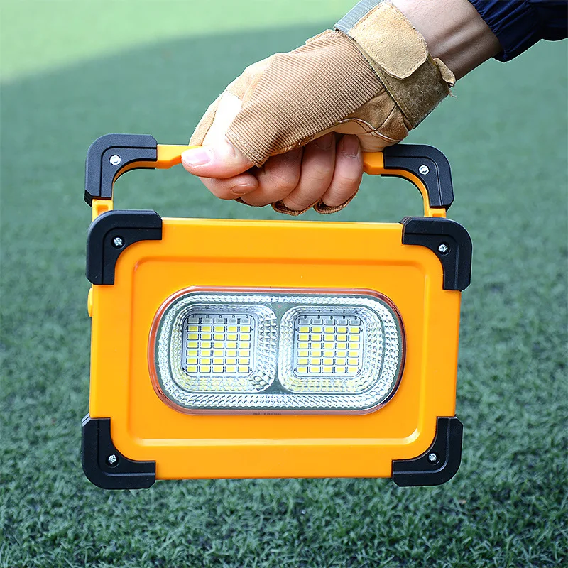 구매 200W 태양 램프 휴대용 작업 빛 방수 캠핑 빛 깜박이 기능 야외 비상 조명