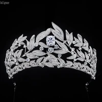 cubic zirconia wedding luxury princess tall tiaras cz zircon crown sweet 16 prom party pageant headpiece bridal hair accessories