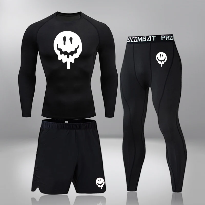 

Облегающая Термоодежда для фитнеса и тренировок, компрессионные комплекты, мужской спортивный костюм, спортивная одежда для бега и бега, бы...