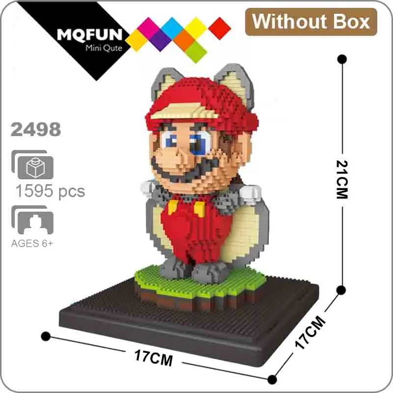 2498 Without Box LNO, аниме, японская игра, Супер Марио, Луиджи, Йоши, монстр, пожарная пчела, Марио, сделай сам, фигурки, мини-конструктор, алмазная мини-игрушка - Цвет: 2498 Without Box
