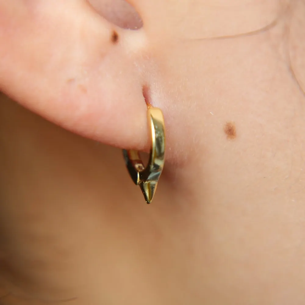 gold filled black silver huggies hoop spike earring 925 sterling delicate minimalist cute tiny cz dainty jewelry girls | Украшения и