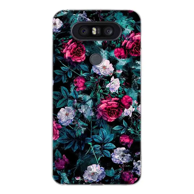 Цветок чехол с крышкой и узором мягкий резиновый для LG G8S Q8 Q7 Q6 G6 G7 G5 G4 V40 V30 V20 V10 K8 K10