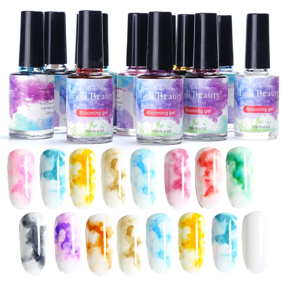 Гель лак для ногтей с акварельными чернилами и эффектом дыма|Гель ногтей| |