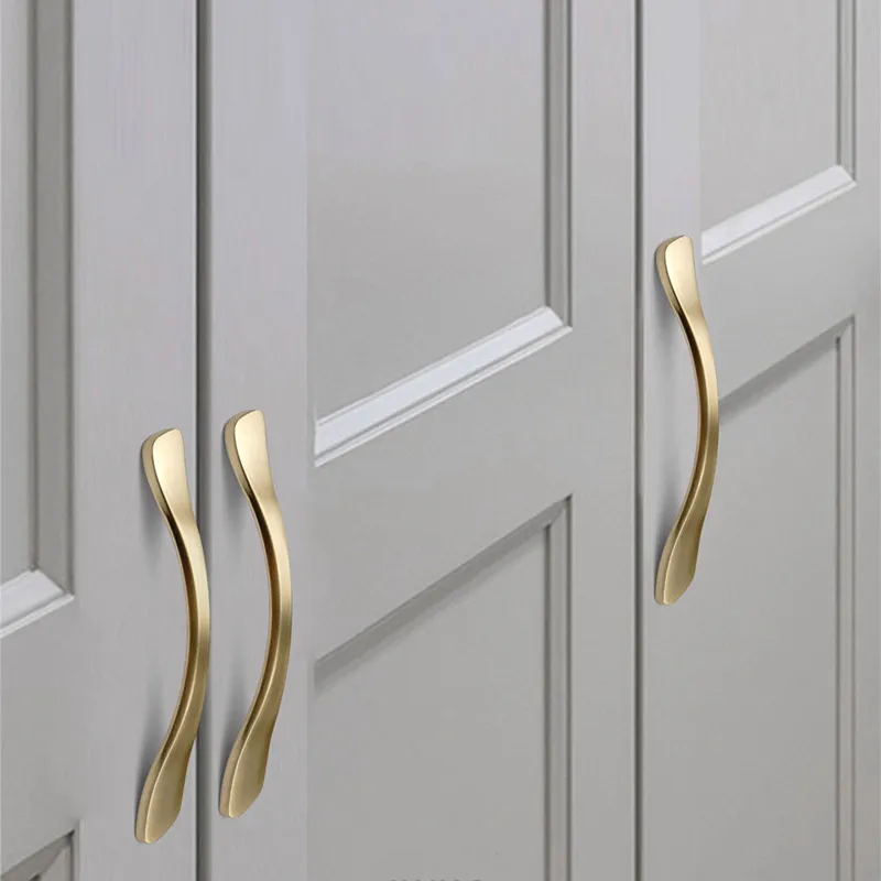 Матовые золотые ручки для мебели алюминиевые кухонные шкафы ручная фурнитура