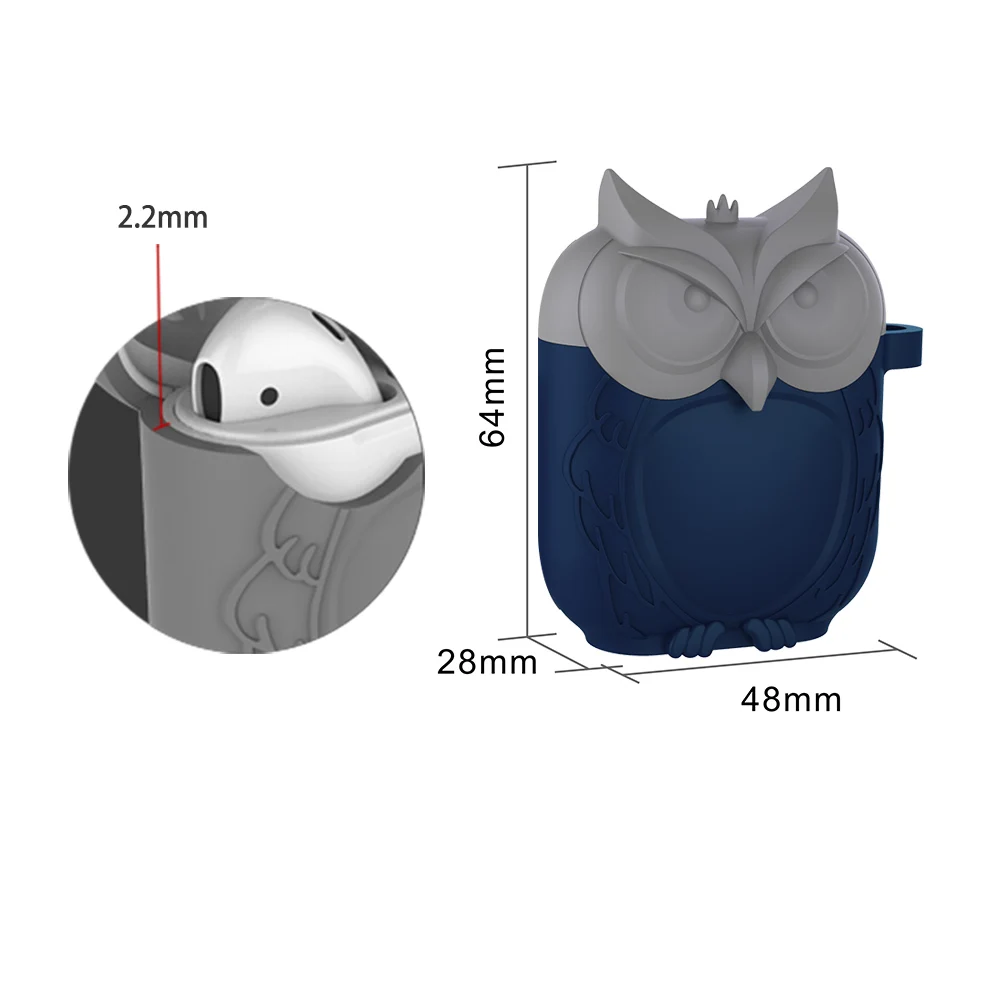 Cute Owl Soft Silicone Cases For Apple Airpods 1 2 Case Cartoon Protector Gel Sleeve Pouch Air Pods Earphone Shockproof Cover |