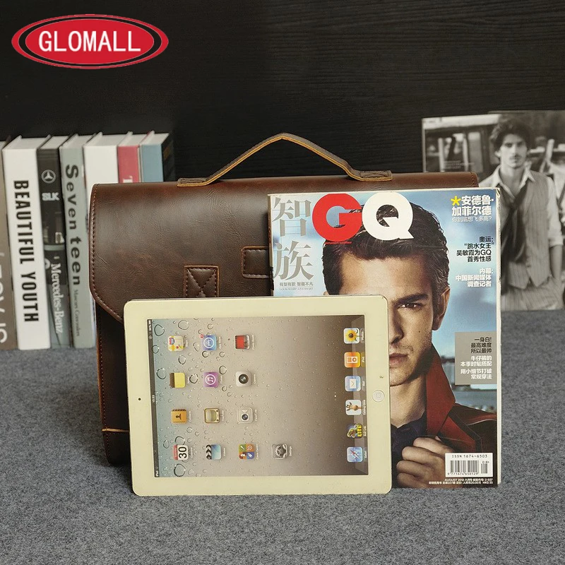 Портфель мужской из кожи Крейзи Хорс дизайнерский винтажный саквояж на плечо