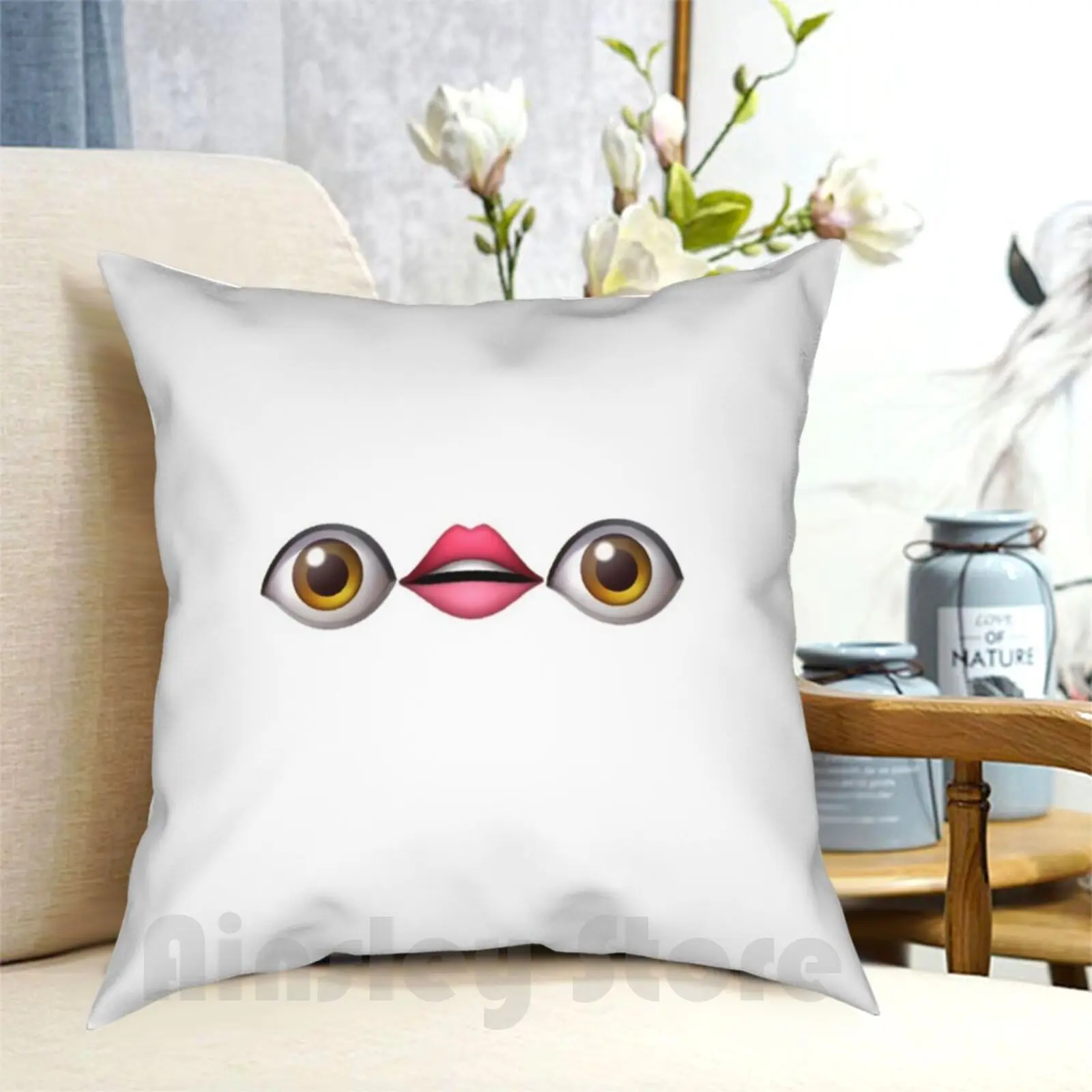 

Чехол с рисунком глаз, блесток, домашняя мягкая подушка для глаз, рта, забавные мемы, вирусная комедия, милые ресницы, волосы, я, губы