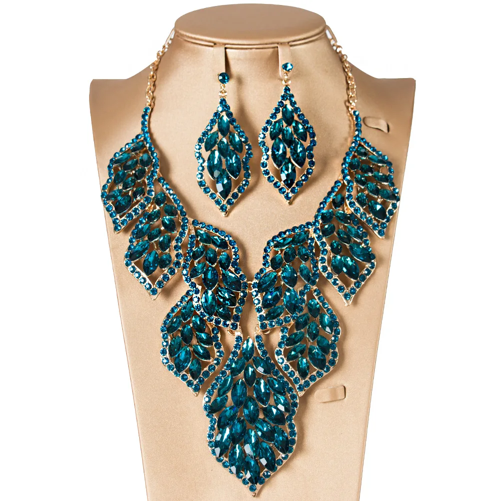 Роскошный золотой сет Дубай ювелирные наборы для женщин большой ожерелье серьги