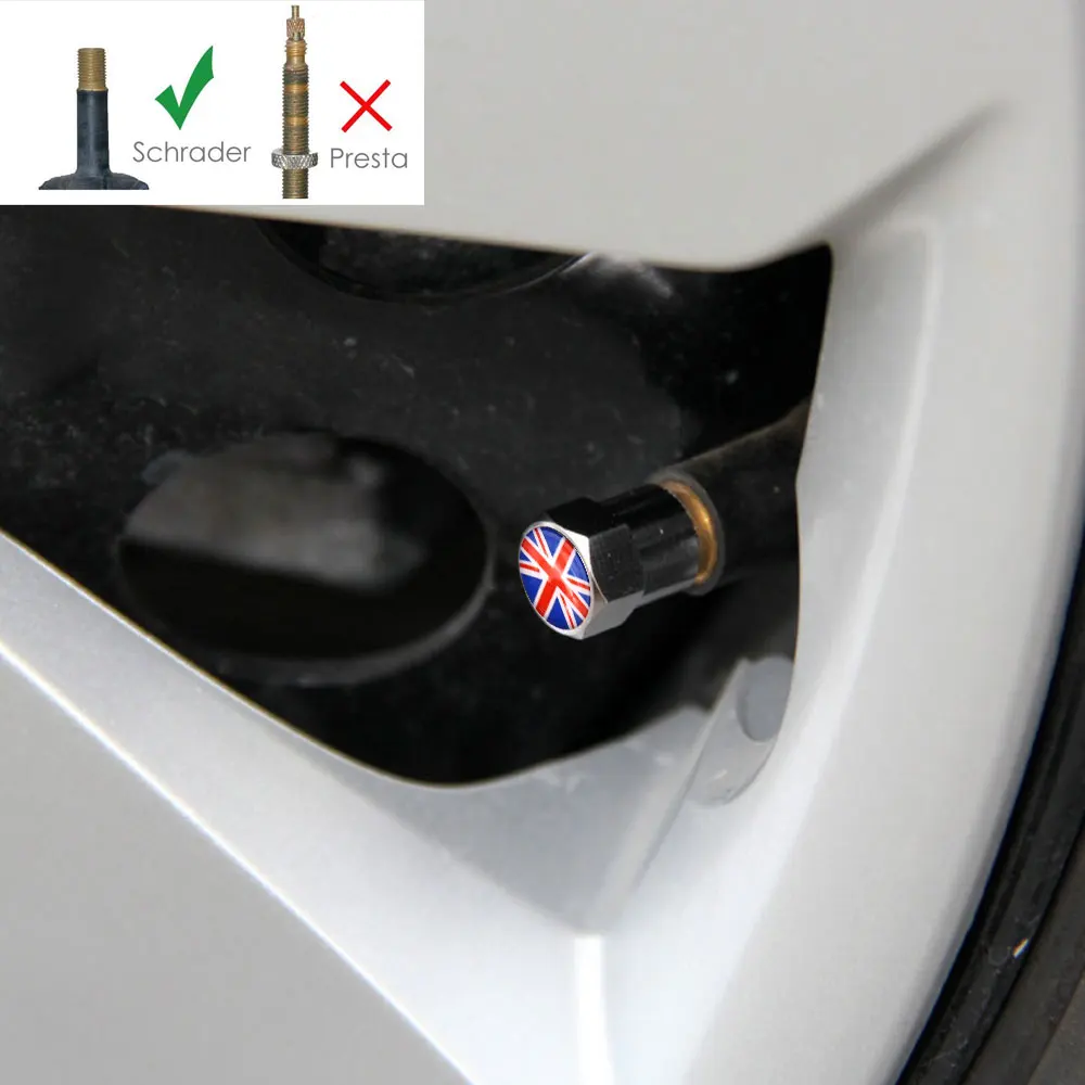 DSYCAR 4 шт. алюминиевый сплав/медь Английский Британский национальный флаг крышка