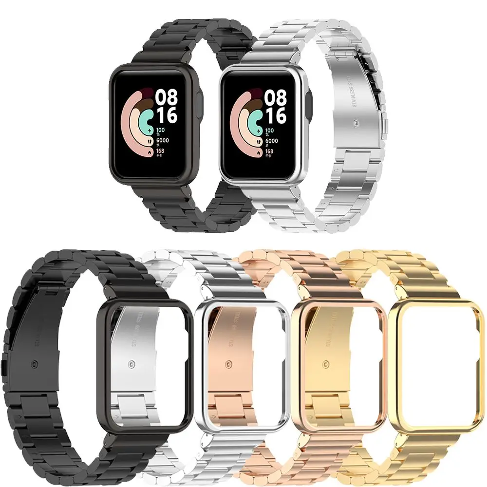 

New Frame Protector Watchband Protector Metal Case Strap Stainless Steel For Xiaomi Wacth Lite Redmi Watch
