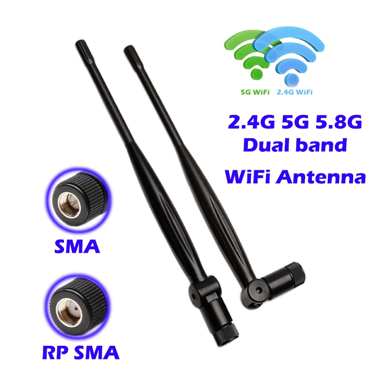 Антенна AP wifi 2 4 ГГц 5 8 Двухдиапазонная RP SMA/SMA для карты PCI FPV UAV Drone repeater Router extender IP