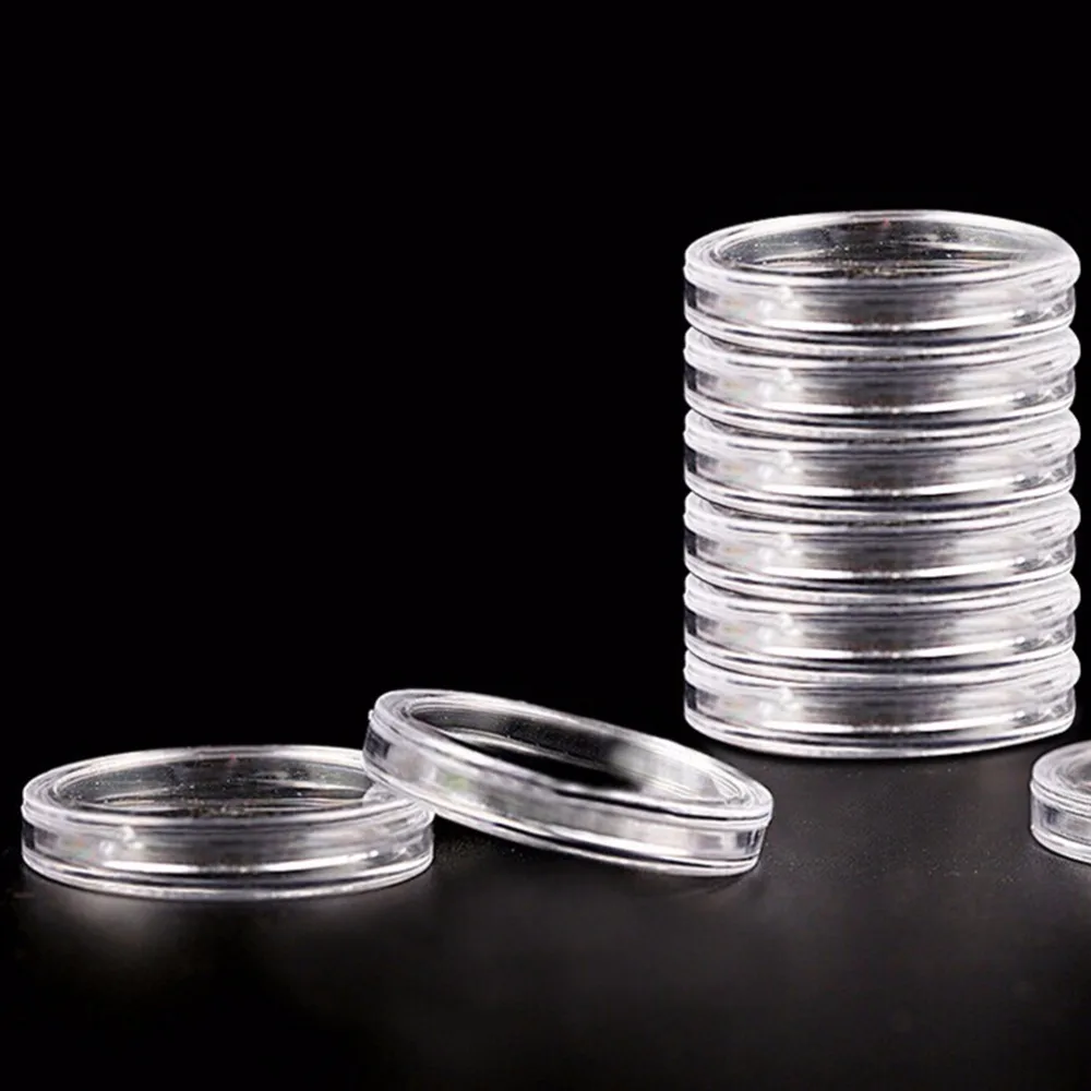 

10pcs 40mm Plastic Transparent Coin Storage Capsules Round Coins Protector Coins Collection Boxes