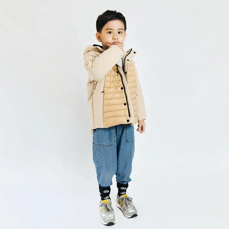 

Children's New Winter Fashion Hipster Khaki Creative Down Jacket Jacket Explosive Hooded Children's Wear Boys Clothes Zipper