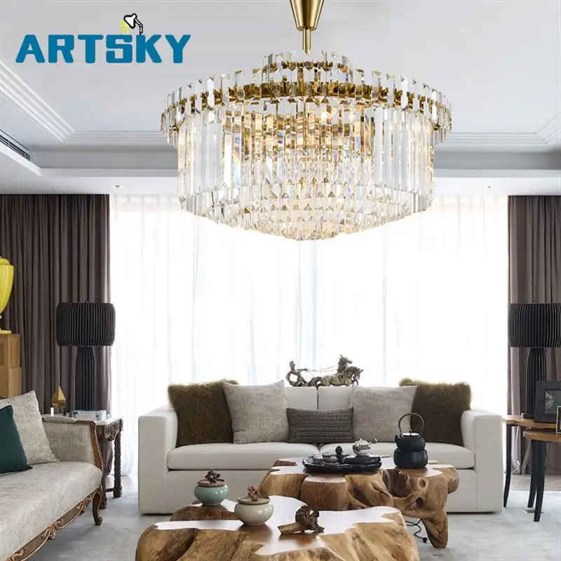 Роскошная круглая Светодиодная трубка хрустальная люстра для отеля лобби