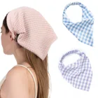 Повязка для волос с принтом женская, треугольная эластичная повязка на голову, с принтом в клетку