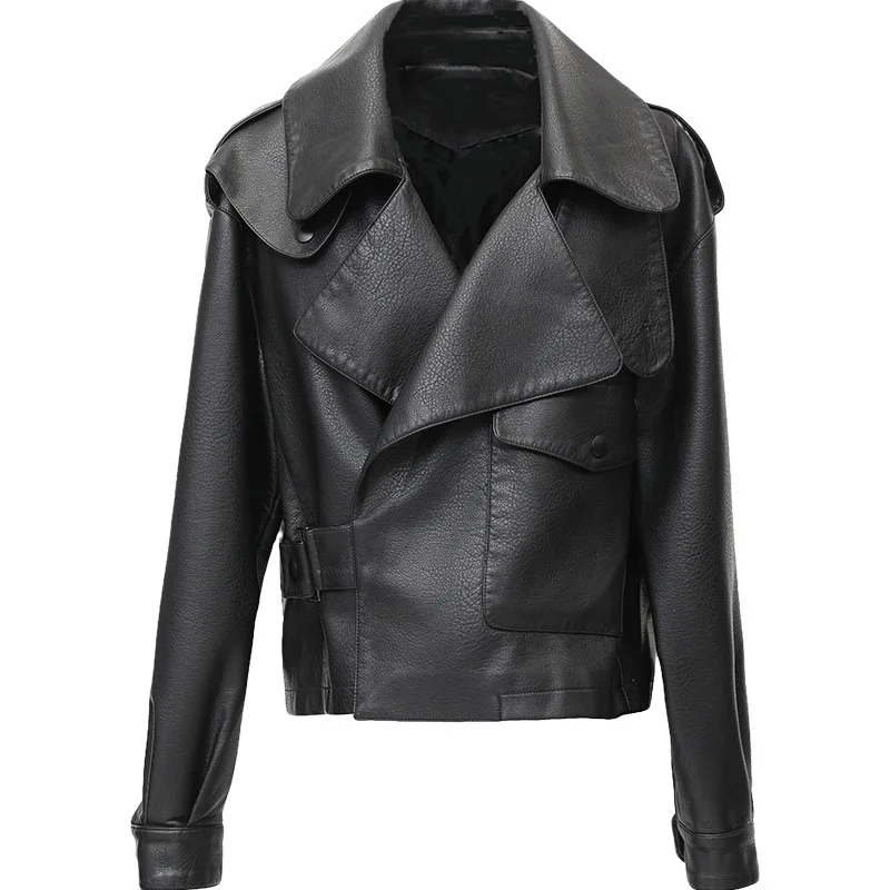 

female han edition dress vogue of new fund of 2020 autumn small western style easy reduction of age PU leather jacket