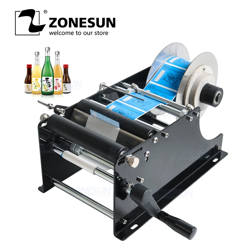 

ZONESUN ZS-50 Ship From Czech Republic Manual Handy Round Bottle Labeling Machine Label Applicator Dispenser