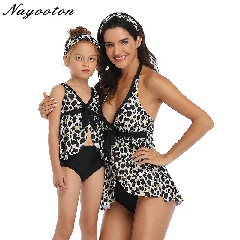 Fancy Mother and Daughter Swimwear Family Matching Swimsuit Mommy Girls |
