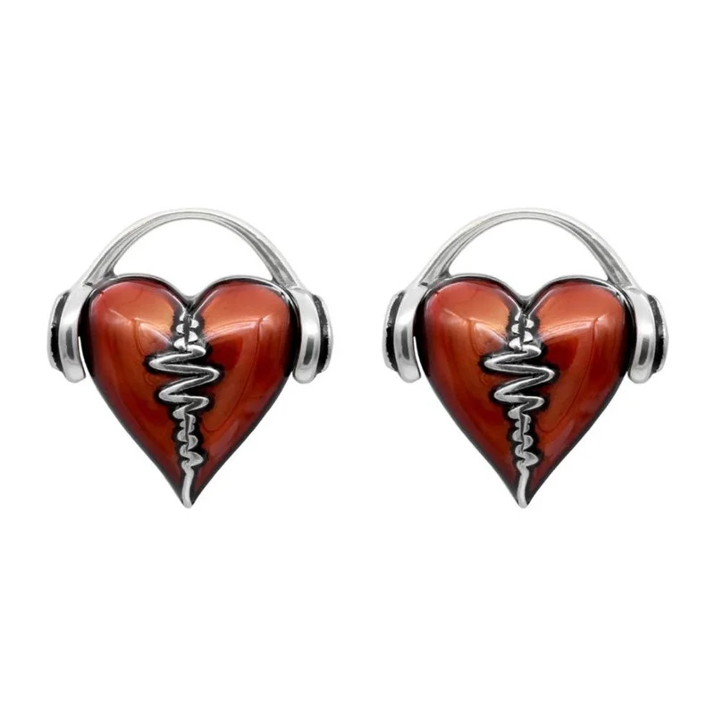 

Fashion retro hip-hop punk jewelry heartbeat earrings women trend design holiday gift jewelry party wholesale