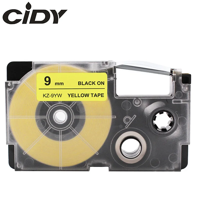 CIDY 30 шт. XR-9YW совместимая лента для этикеток ЭЗ принтеров XR9YW XR 9YW черный на желтый 9