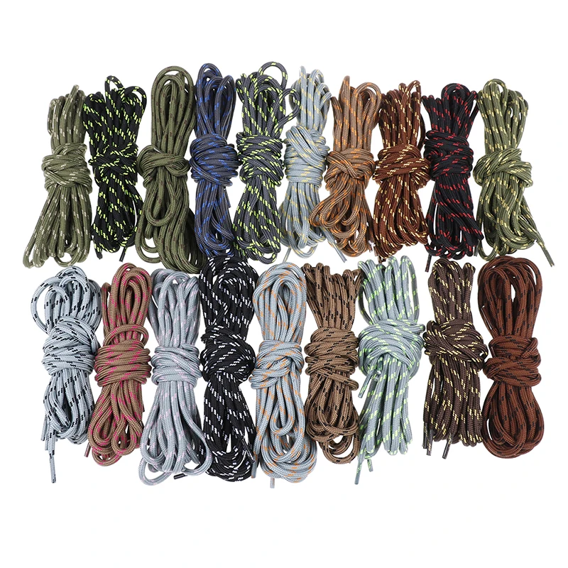 2 пары 120 см двойные круглые полосатые шнурки для обуви унисекс кружевные ботинки