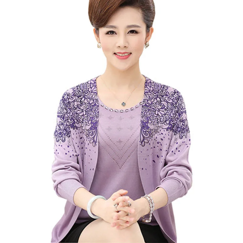 2021 весенний осенний Женский комплект одежды для матери среднего возраста свитер