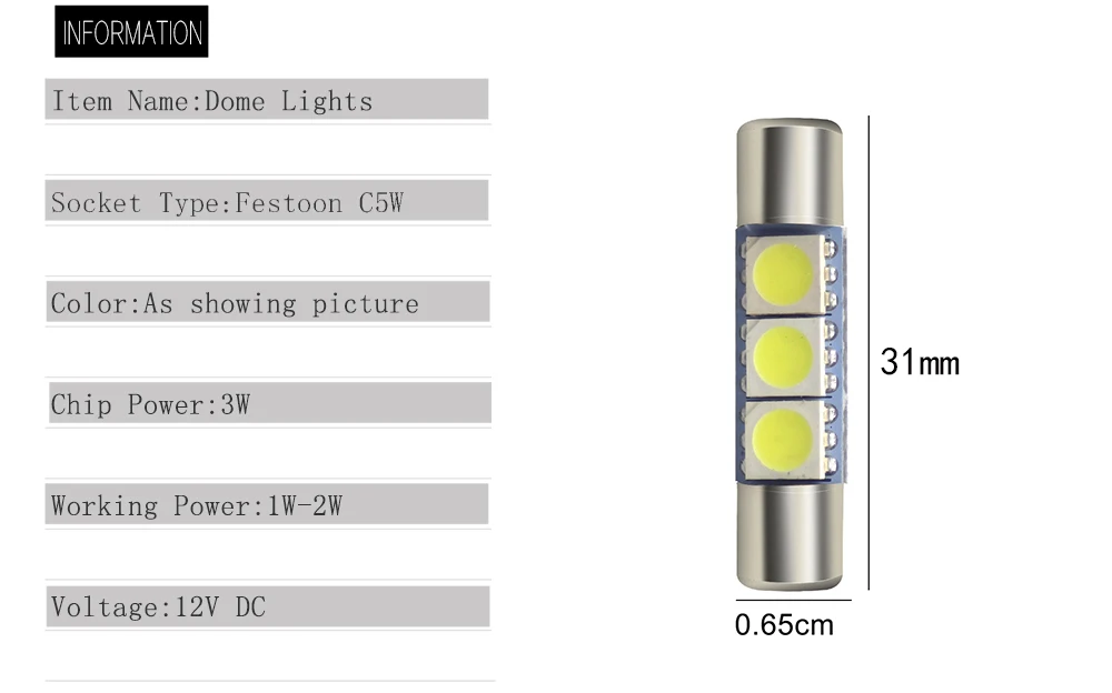 1 шт. супер яркий 31 мм 28 мм 3 SMD 5050 светодиодный Авто C5W гирлянда для салона косметическое зеркало солнцезащитный козырек лампочки лампы DC 12 В