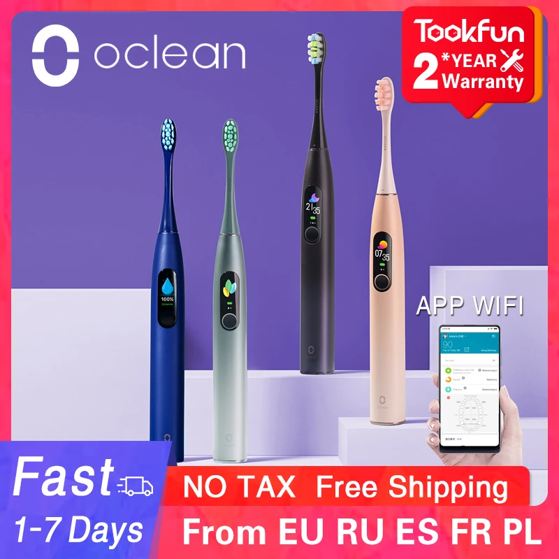 

Oclean X Pro Sonic Electric Toothbrush Whitening Teeth vibrator Wireless Charge 40 days works Smart APP Ultrasonic Check teeth