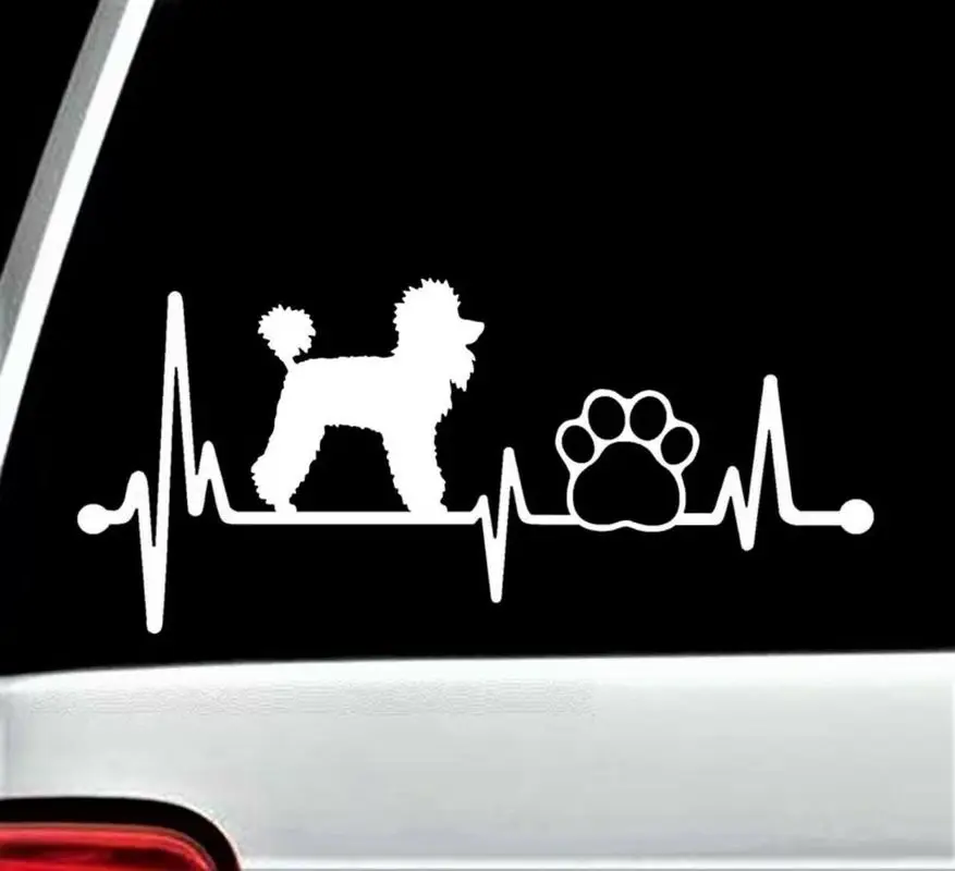 8 &quot* 3 5&quot пудель лапа сердцебиение спасательный круг собака забавная Виниловая