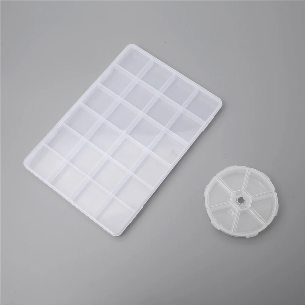 

Transparent Plastic Storage Box Case 6-24 Slot Compartment Rectangle Adjustable for Beads Toy Parts Jewelry Box Organizer Case