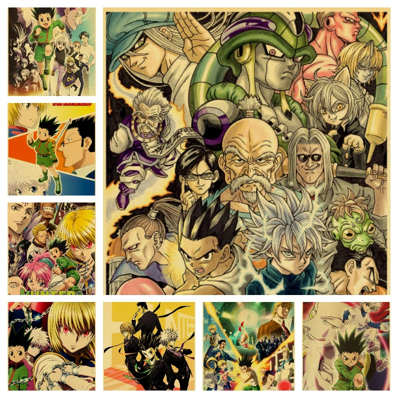 

Wall Art Canvas Painting HUNTER Poster Jpanese Anime Retro Posters Manga Prints Room Decor Pictures for Home Decoration