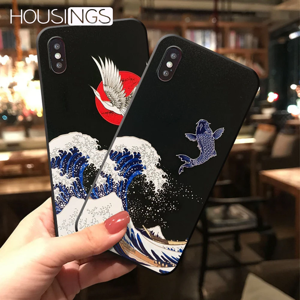 3D картина морская волна Телефон чехол для iPhone 7 6s 8 XR XS Plus китайский стиль пара 11 Pro