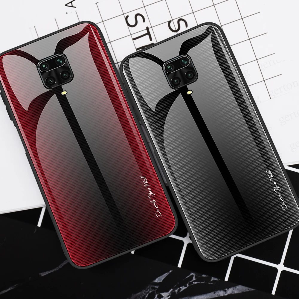 

Full Cover Tempered Glass Phone Case For Xiaomi Redmi Note 10 Pro Hard Mirror Cover For Redmi Note 9 8 7 s Pro Max Texture Case