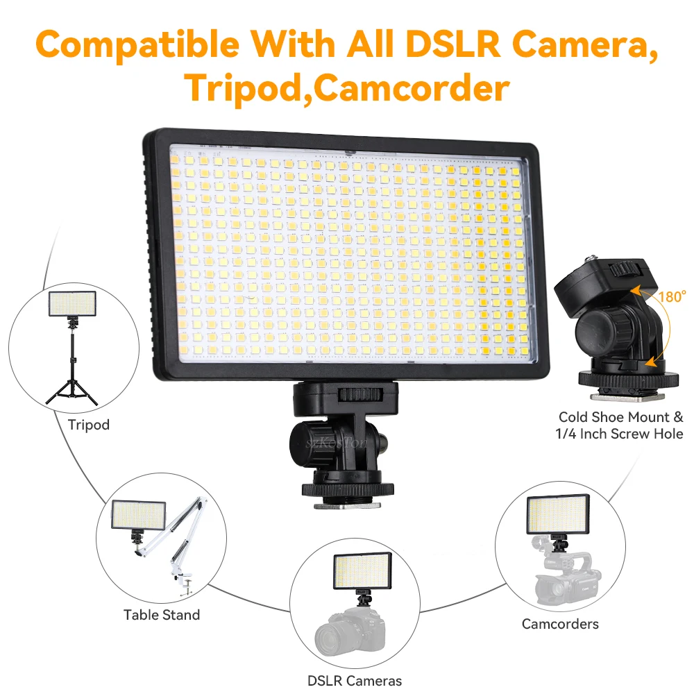 Светодиодная двухцветная светосветильник панель для видеосъемки 416-3200 K CRI95 +