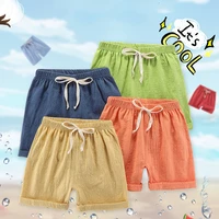 childrens shorts boys casual pants 2021 summer toddler small and medium sized children thin cotton and linen beach pants