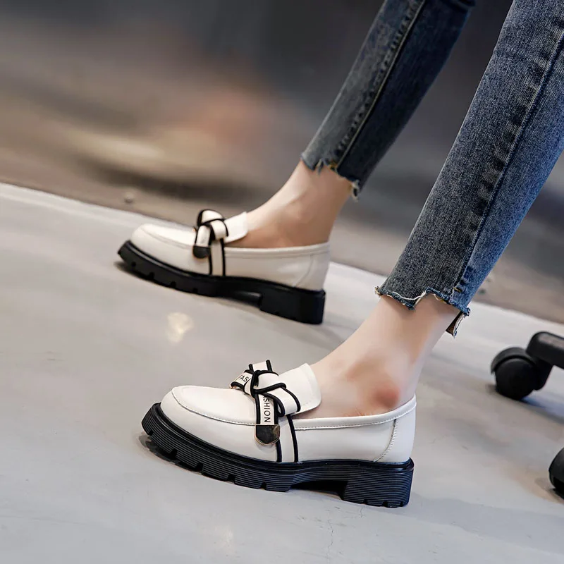 DRKANOL новые осенние повседневные кожаные туфли без застежек женские лоферы 2022