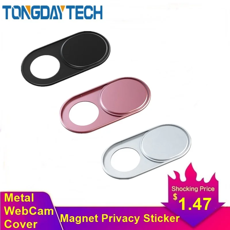 Tongdaytech веб-камера металлическая крышка затвора Магнитный слайдер ультра тонкая крышка камеры для смартфонов Macbook ноутбуков объектив стикер конфиденциальности
