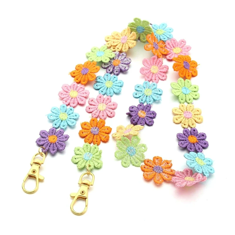 

Candy Colorful Flower Chain Face Mask Holder Lanyard with Clips Eyeglass Anti-Lost Strap Necklace Hanger Ear Saver Cords