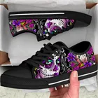 ELVISWORDSкрутые женские кроссовки, меняющие цвет, с черепом, цветочным узором, в готическом стиле; Повседневная Вулканизированная обувь для девочек; Парусиновая обувь с низким верхом