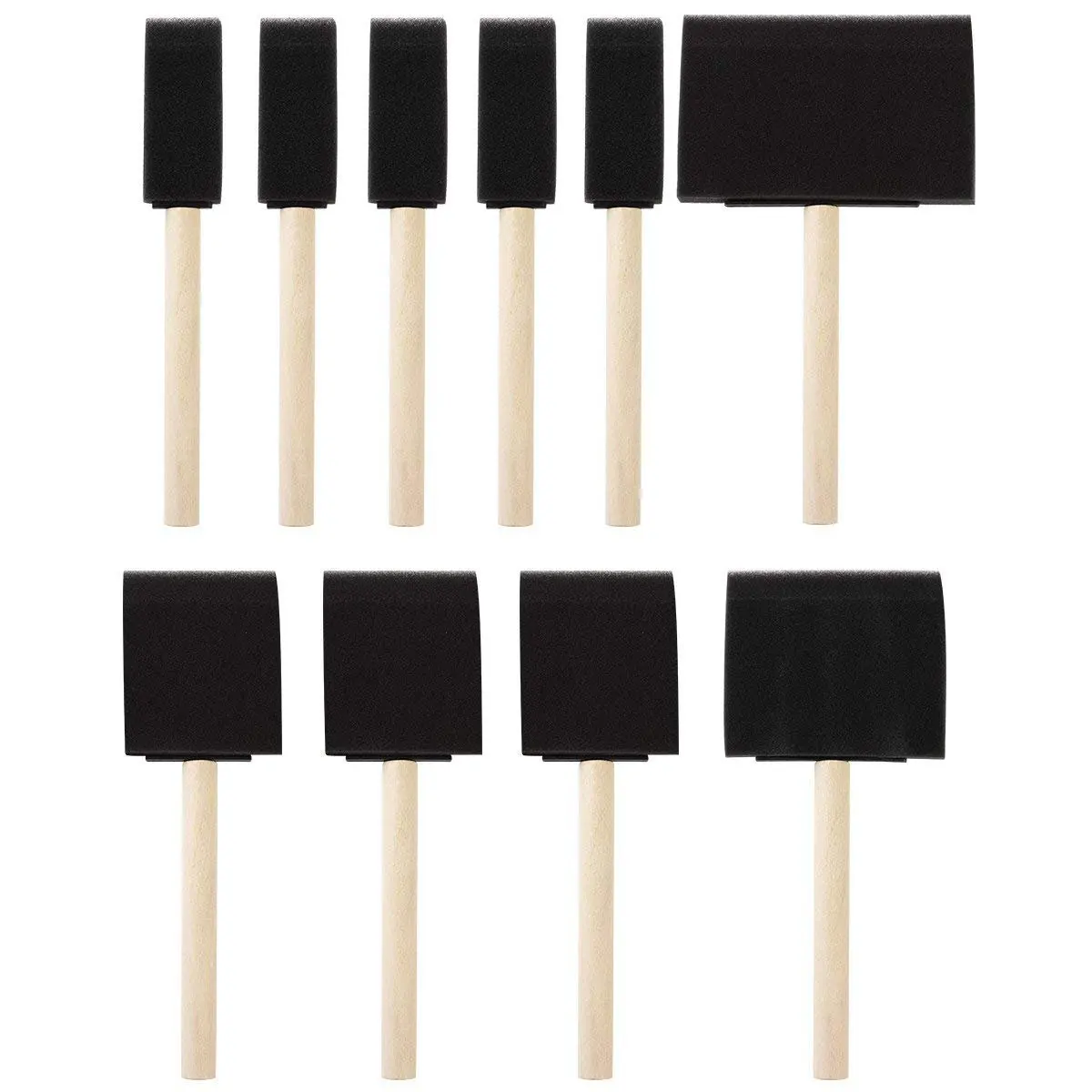 

Foam Brush Painting Sponge Tool with Hardwood Handles Pack of 10