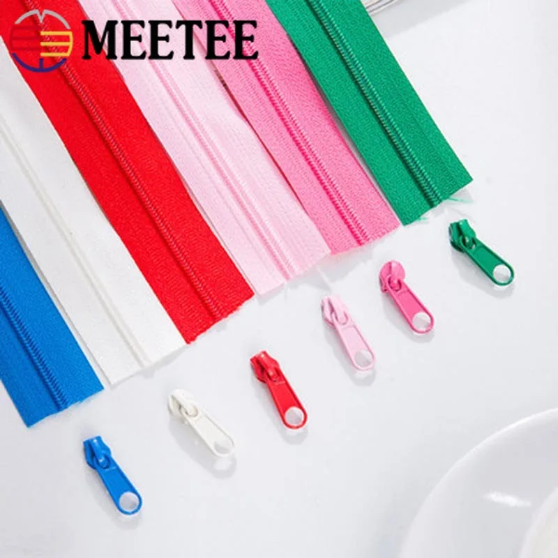 Нейлоновая молния Meetee 10/20 м с катушкой 3 # со слайдером и стоппером для сумок одеял