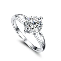luxury zircon cut women wedding rings crystal second line design band graceful bridal accessories fashion silver jewelry
