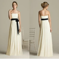 cheap free shipping robe de soiree 2014 new fashion vestido de festa longo black belt weddings formal gown bridesmaid dresses